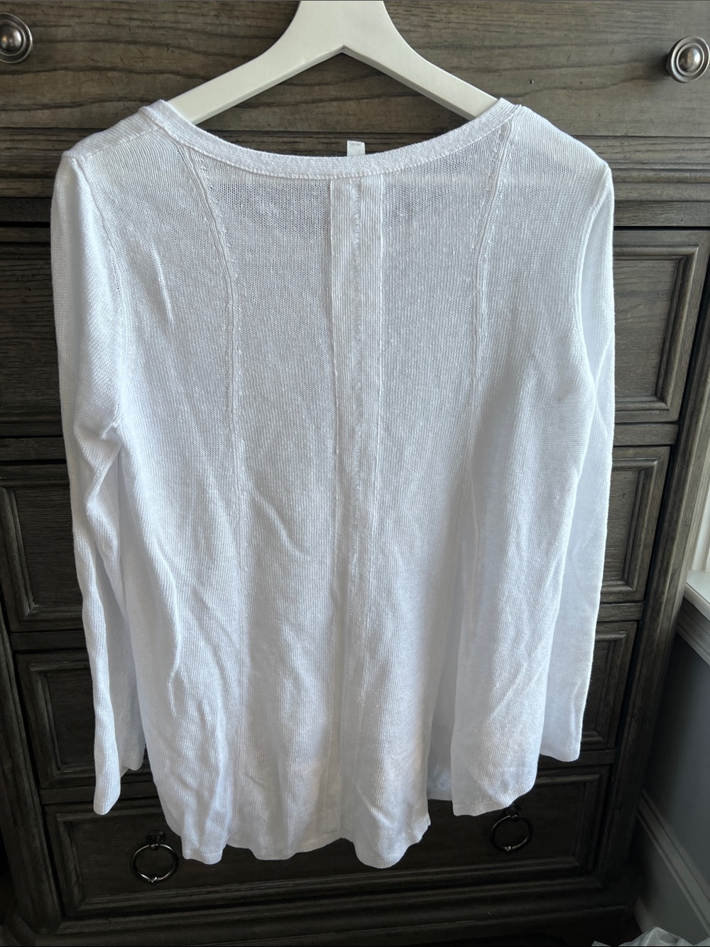 EILEEN FISHER White Organic Cotton High Low Top Medium - Picture 4 of 11